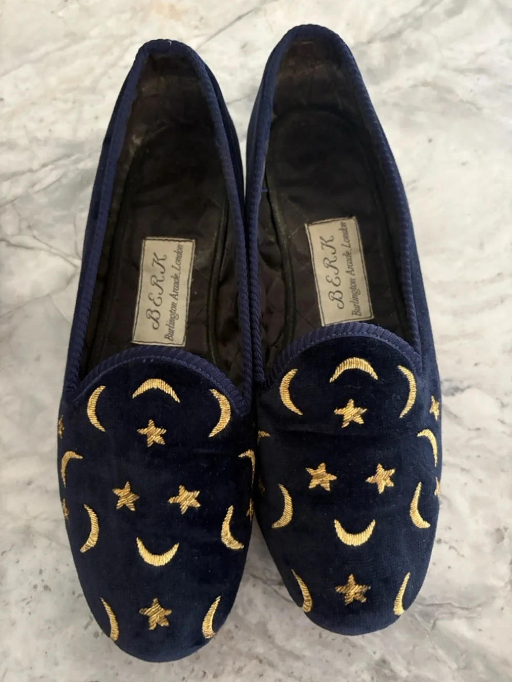 Berk Burlington Arcade London Velvet Merlin TheMagician Loafer Navy Men 5.5 (W7)